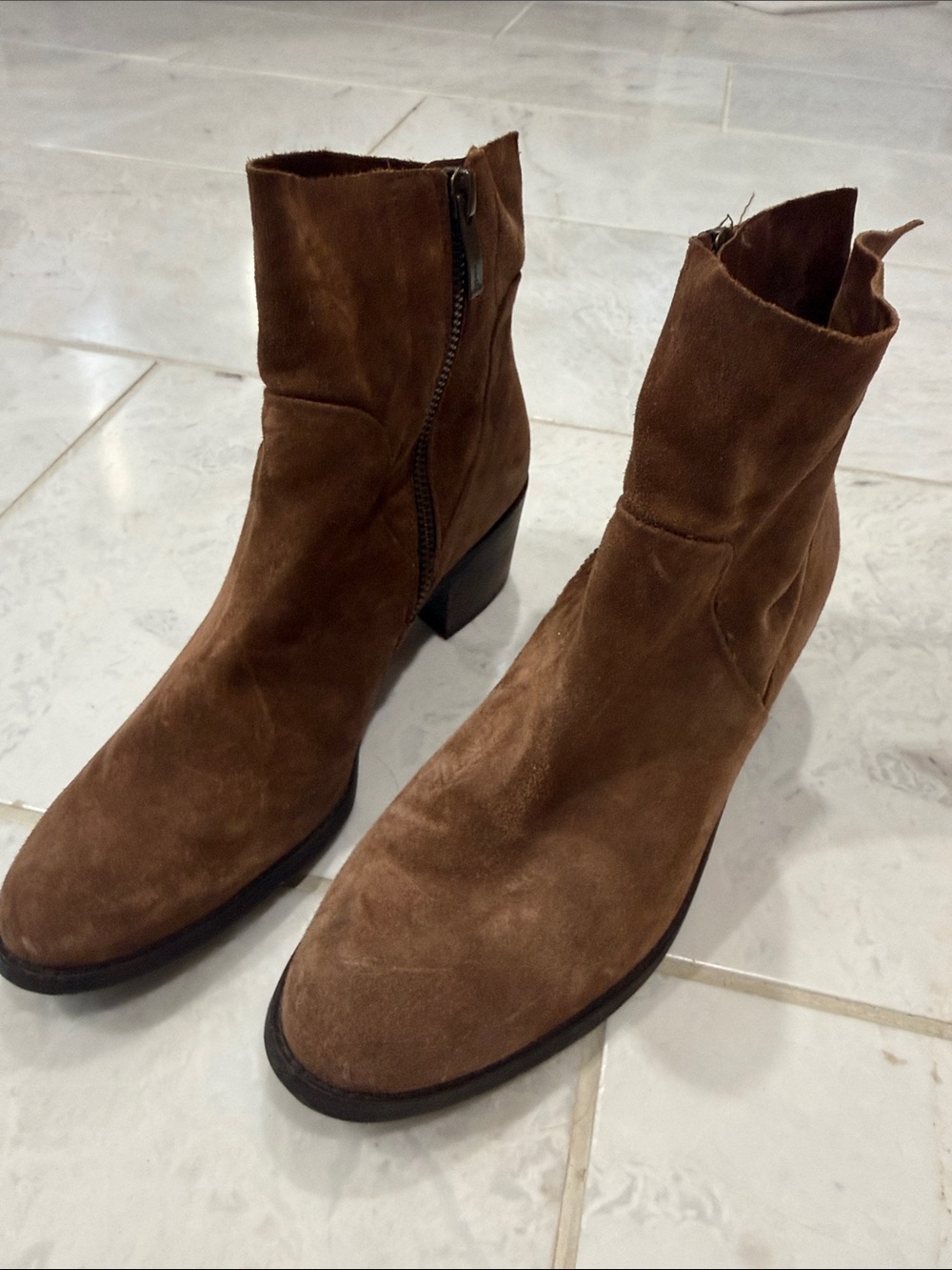 Paul Green Brown Suede Chukka Zip Boots